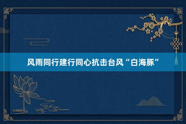 风雨同行建行同心抗击台风“白海豚”