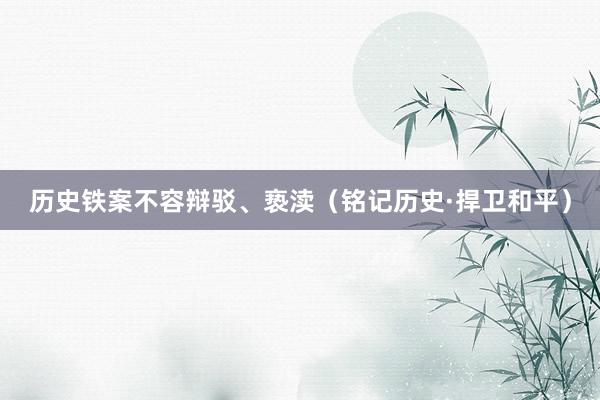 历史铁案不容辩驳、亵渎（铭记历史·捍卫和平）