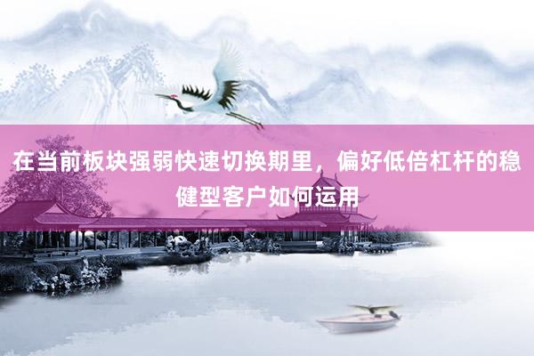 在当前板块强弱快速切换期里，偏好低倍杠杆的稳健型客户如何运用
