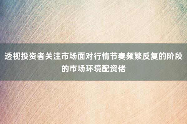 透视投资者关注市场面对行情节奏频繁反复的阶段的市场环境配资佬