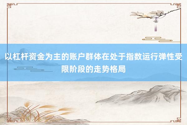 以杠杆资金为主的账户群体在处于指数运行弹性受限阶段的走势格局