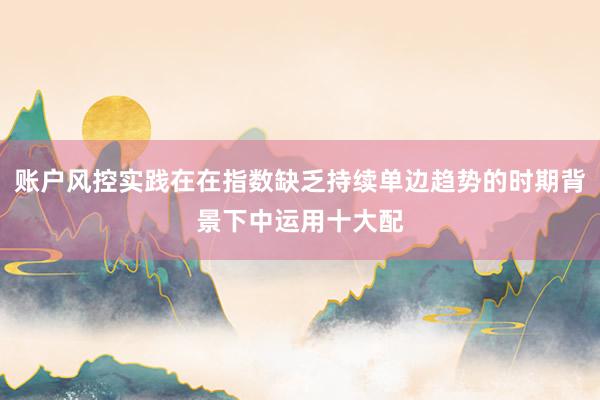 账户风控实践在在指数缺乏持续单边趋势的时期背景下中运用十大配